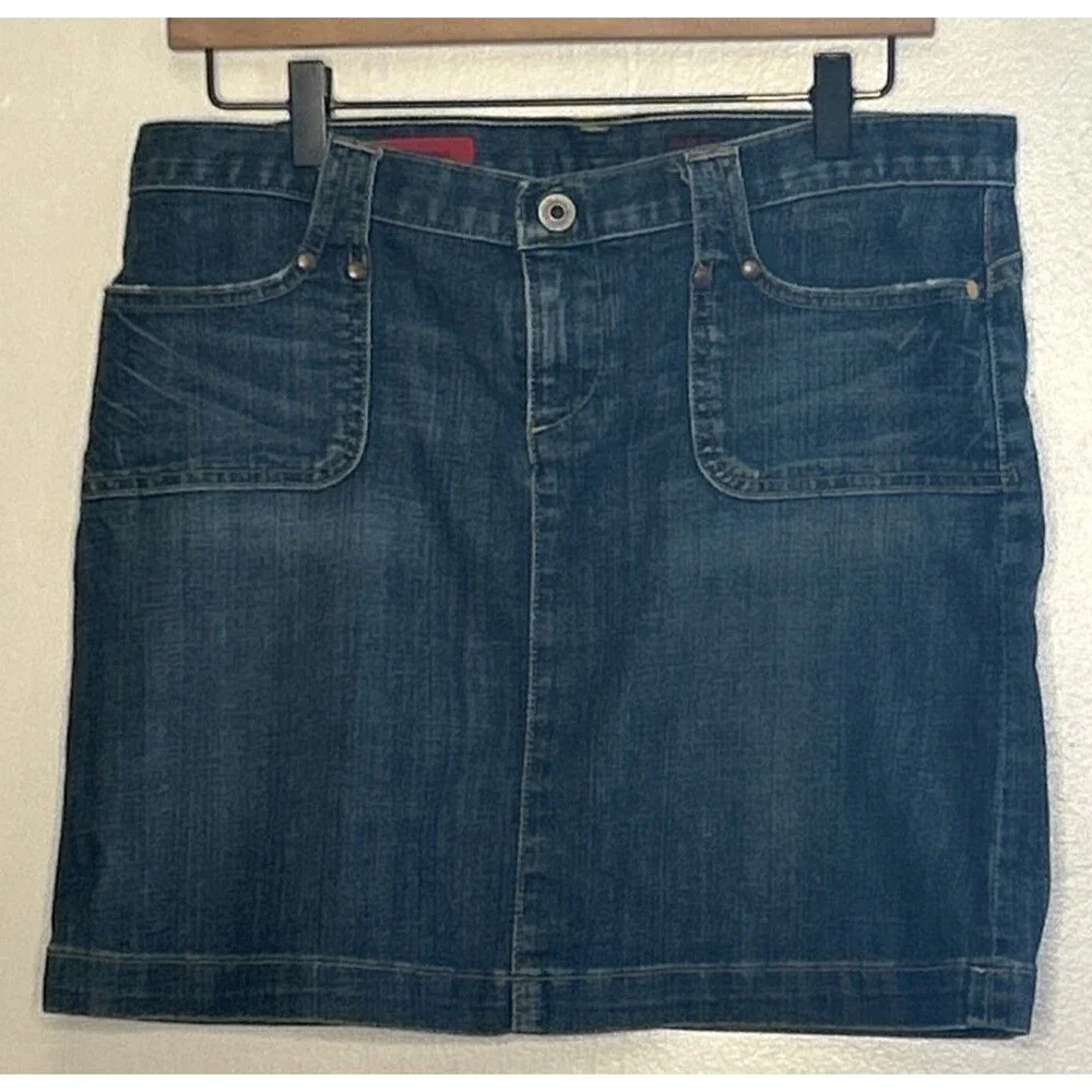 Adriano Goldschmied The Romance denim mini skirt low rise Y2K 30R blue denim 17L